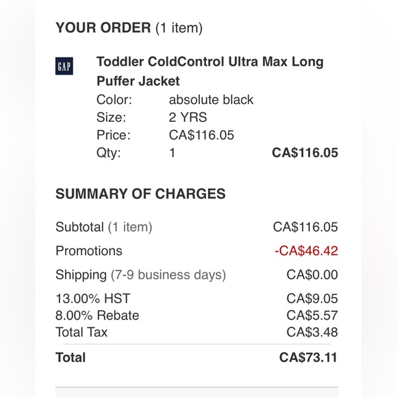 Baby GAP Toddler (Girls) ColdControl Ultra Max Long Puffer Jacket - Size 2T - Picture 9 of 9